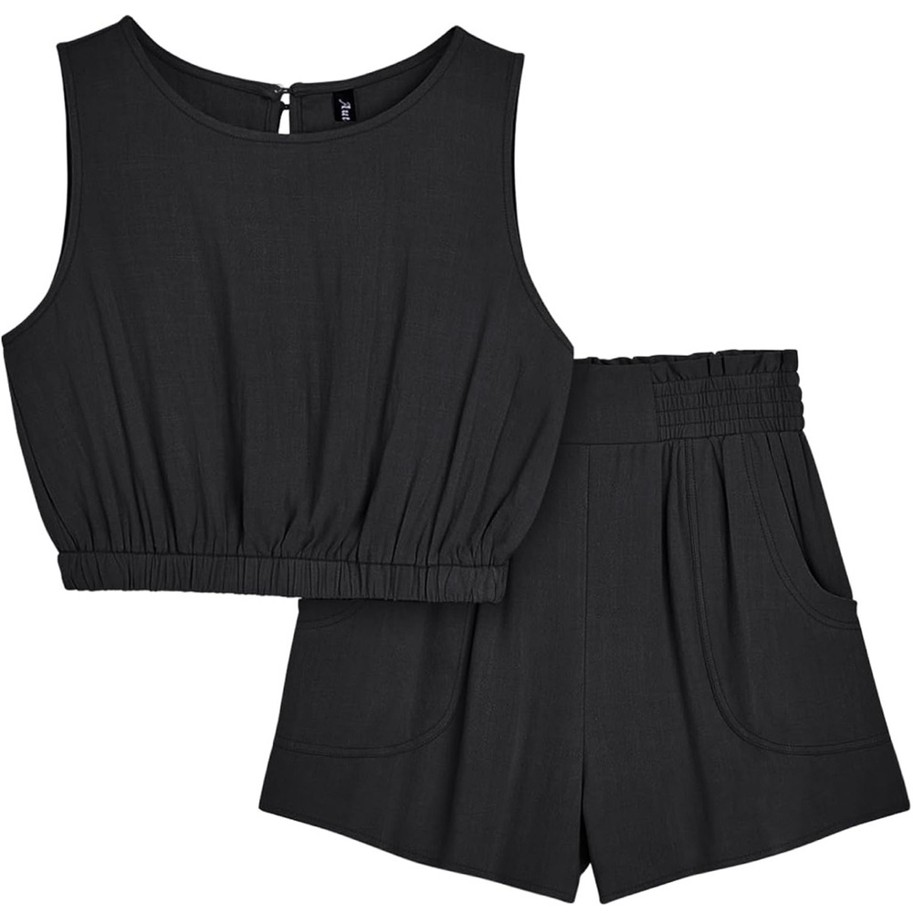 Automet Black Sleeveless Tank Top and short set size large like new